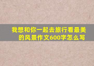 我想和你一起去旅行看最美的风景作文600字怎么写