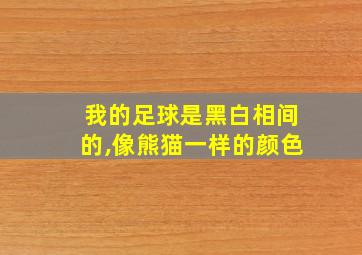 我的足球是黑白相间的,像熊猫一样的颜色