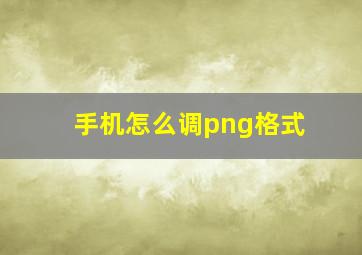 手机怎么调png格式