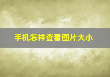 手机怎样查看图片大小