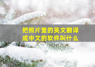 把照片里的英文翻译成中文的软件叫什么