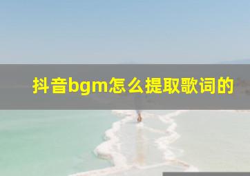 抖音bgm怎么提取歌词的