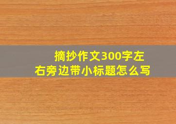 摘抄作文300字左右旁边带小标题怎么写