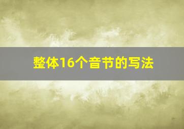 整体16个音节的写法