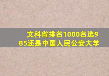 文科省排名1000名选985还是中国人民公安大学