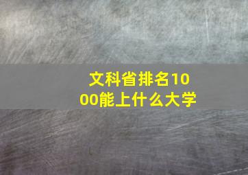 文科省排名1000能上什么大学