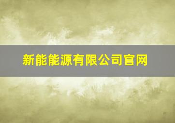 新能能源有限公司官网