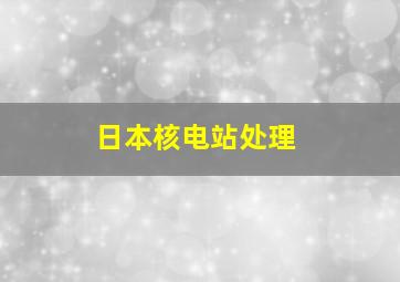 日本核电站处理