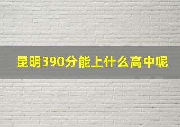 昆明390分能上什么高中呢