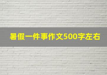 暑假一件事作文500字左右