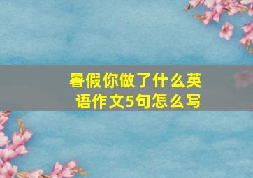 暑假你做了什么英语作文5句怎么写