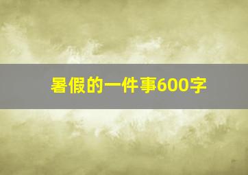 暑假的一件事600字