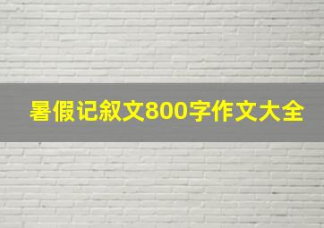 暑假记叙文800字作文大全