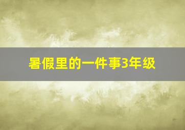 暑假里的一件事3年级