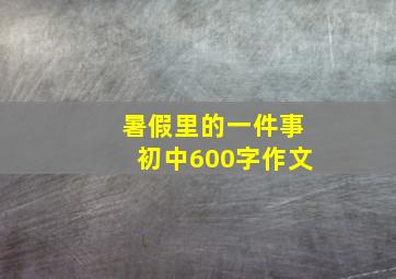 暑假里的一件事初中600字作文