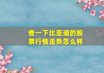 查一下比亚迪的股票行情走势怎么样