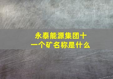 永泰能源集团十一个矿名称是什么