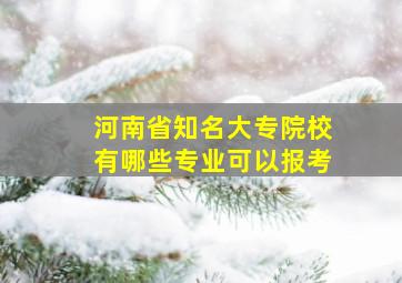 河南省知名大专院校有哪些专业可以报考