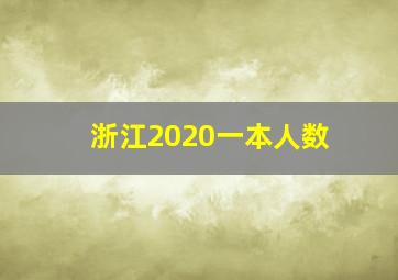 浙江2020一本人数