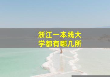 浙江一本线大学都有哪几所