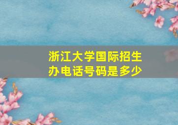 浙江大学国际招生办电话号码是多少