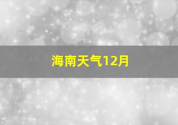 海南天气12月