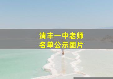 清丰一中老师名单公示图片