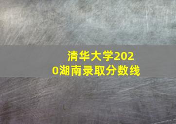 清华大学2020湖南录取分数线