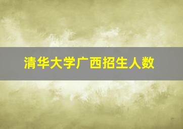 清华大学广西招生人数