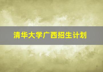 清华大学广西招生计划