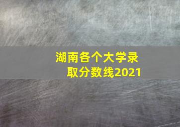 湖南各个大学录取分数线2021