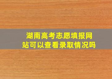 湖南高考志愿填报网站可以查看录取情况吗