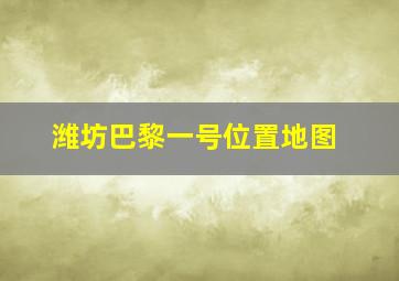 潍坊巴黎一号位置地图