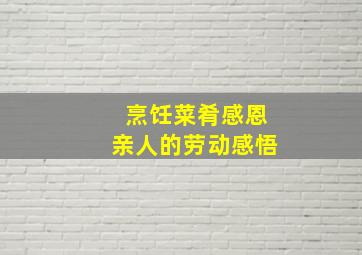 烹饪菜肴感恩亲人的劳动感悟