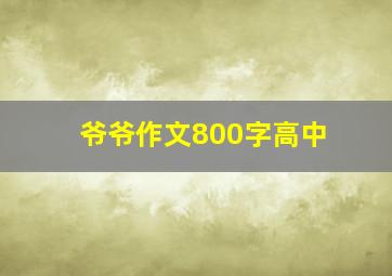 爷爷作文800字高中