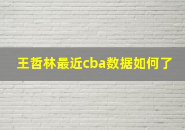 王哲林最近cba数据如何了