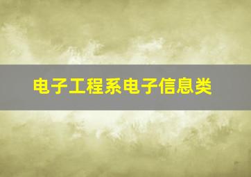 电子工程系电子信息类