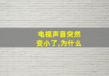 电视声音突然变小了,为什么