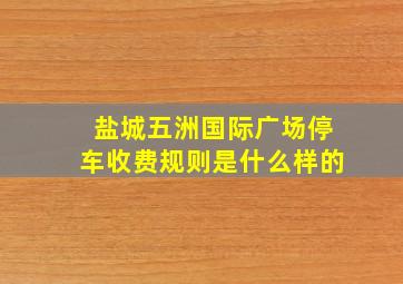 盐城五洲国际广场停车收费规则是什么样的