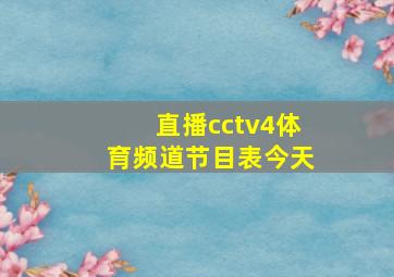 直播cctv4体育频道节目表今天