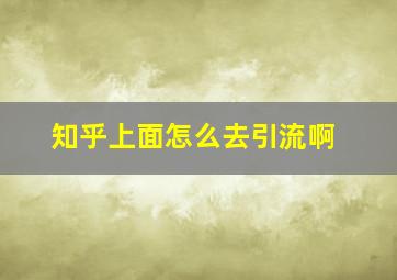 知乎上面怎么去引流啊