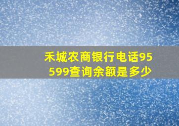 禾城农商银行电话95599查询余额是多少