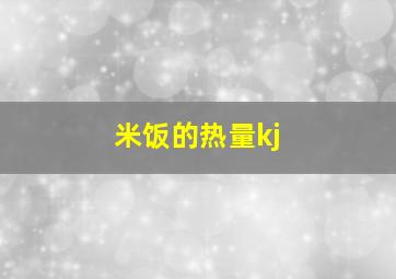 米饭的热量kj