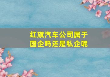 红旗汽车公司属于国企吗还是私企呢