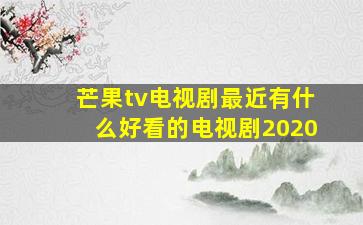 芒果tv电视剧最近有什么好看的电视剧2020