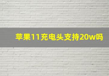 苹果11充电头支持20w吗