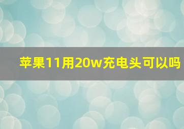 苹果11用20w充电头可以吗