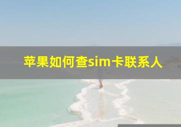 苹果如何查sim卡联系人