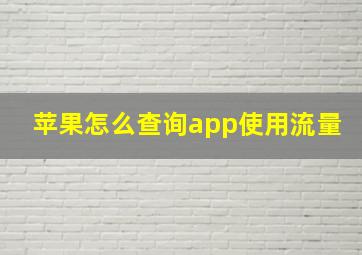 苹果怎么查询app使用流量