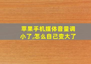 苹果手机媒体音量调小了,怎么自己变大了